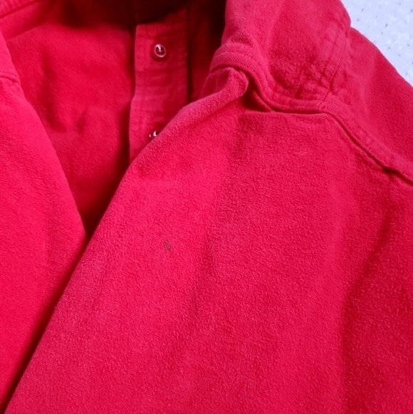 Woolrich Mens Heavy Cotton Red Button Down Shirt sz XL - Picture 6 of 8